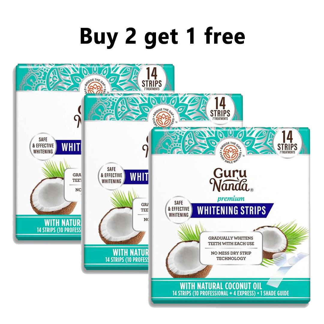 ✨The secret to a confident smile – GuruNanda Coconut Oil Whitening Strips (Mint Flavor)