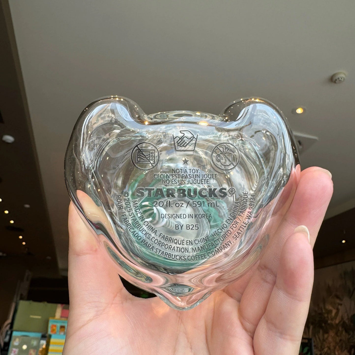 🐻Bearista Glass Straw Cup 20oz✨