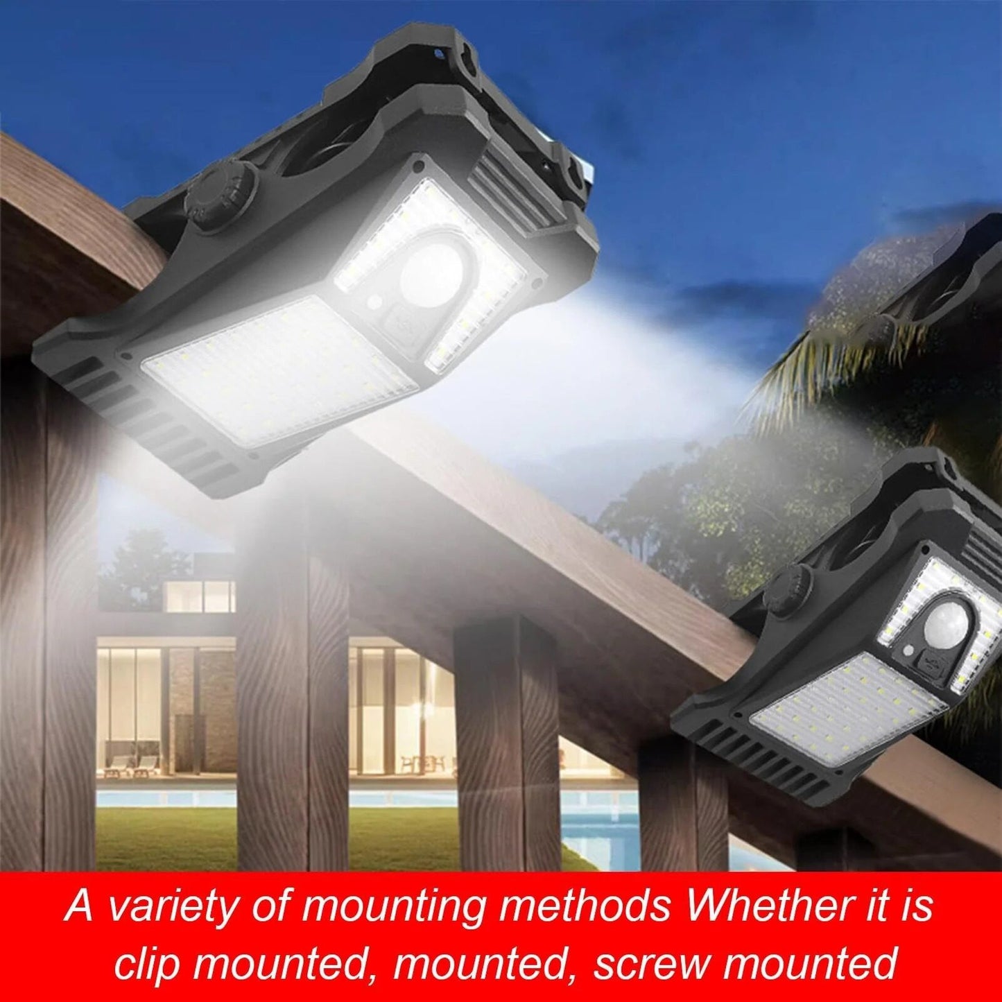 Solar Powered LED Outdoor Light Clip